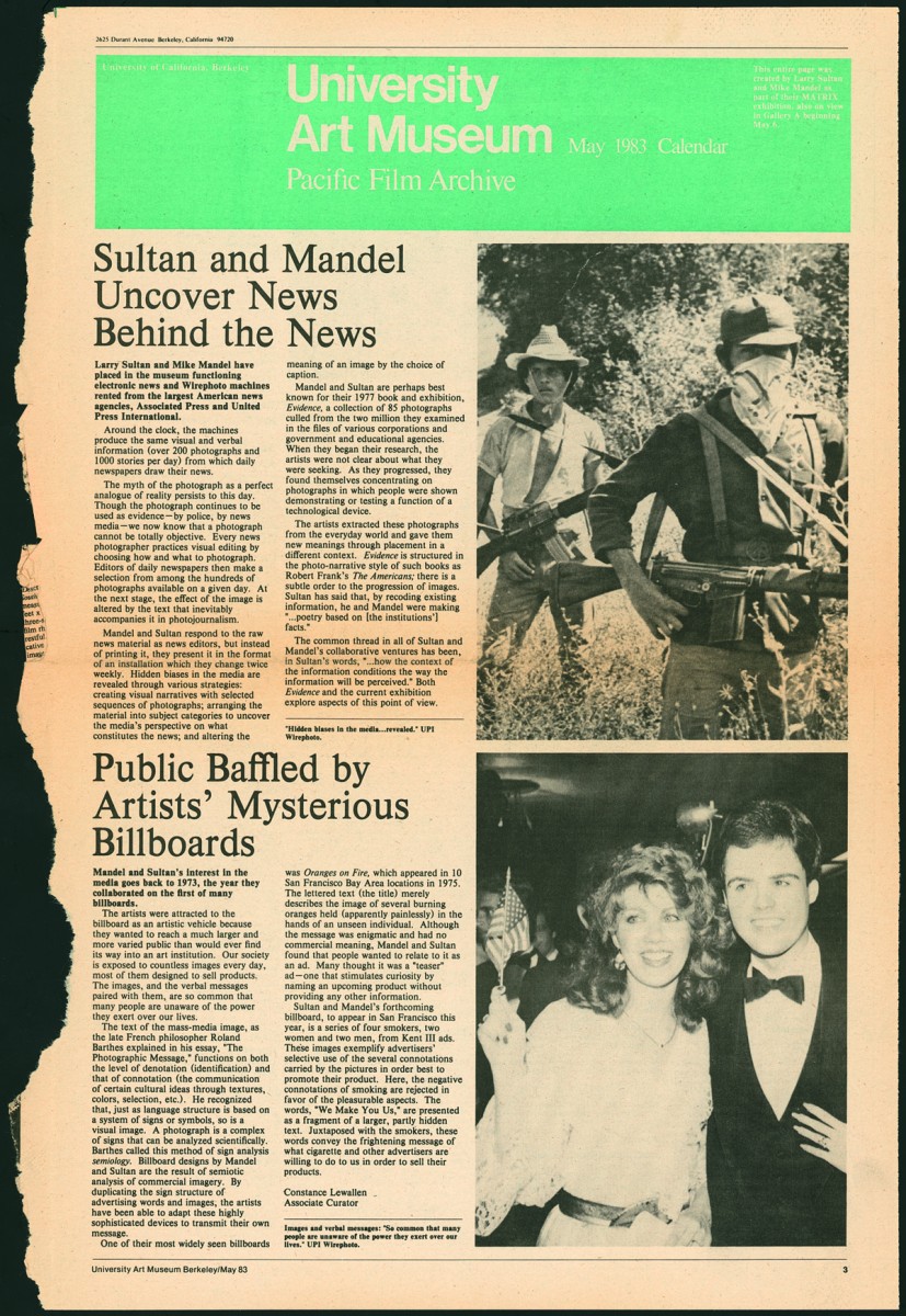 Newsroom, University Art Museum Paper