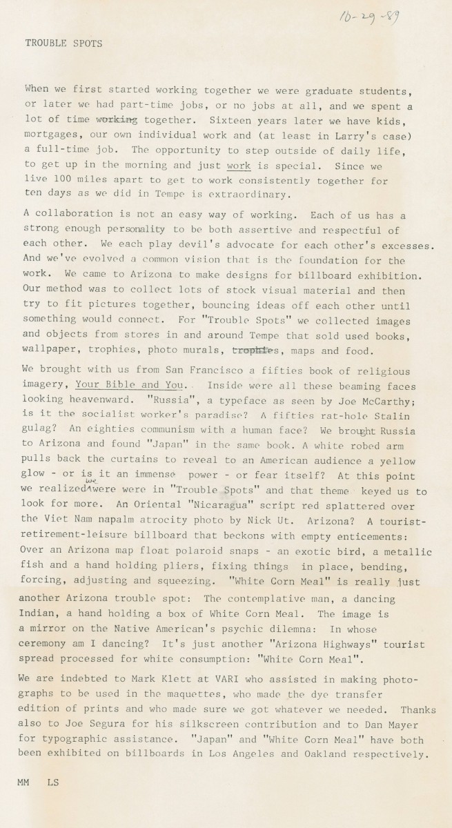 Original Statement for Trouble Spots